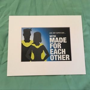 Dynamic Duo hero comic Art matted pop gift love